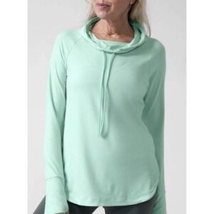 Athleta Uptempo Hoodie Sweatshirt EUC Mint Green Thumbholes Stretch size‎ XL